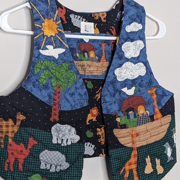 Handmade Noah's Arc Quilted Vest L 10 - Picture 3 of 5